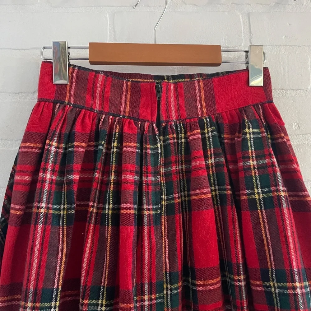 Vintage Royal Stewart Tartan Wool Pleated Skirt High Rise Le Château Size 7 - Picture 9 of 15